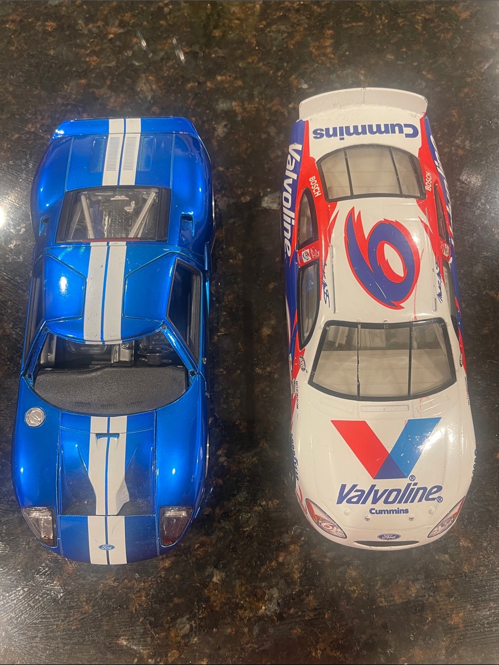 Jada Blue and White Racing and Mattel Toy Cars Set